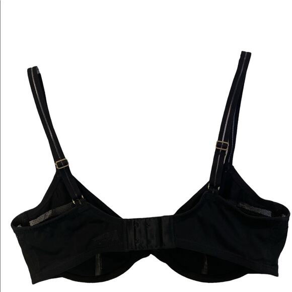 Natori Illusion tulle Stripe Black bra 32C 746168 L - Picture 2 of 5